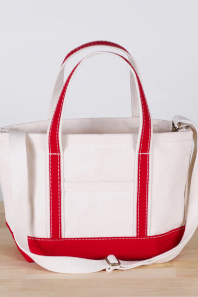 MINI CROSSBODY BOAT TOTE RED