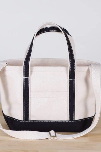 MINI CROSSBODY BOAT TOTE BLACK
