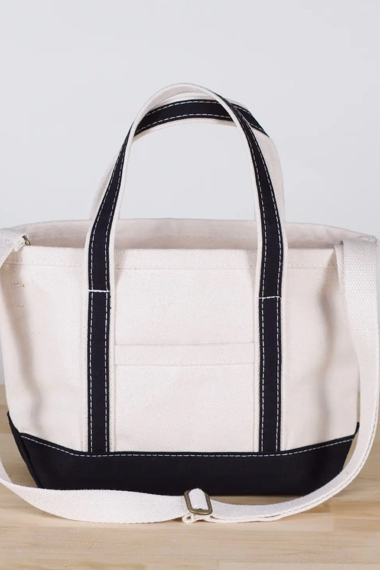 MINI CROSSBODY BOAT TOTE BLACK