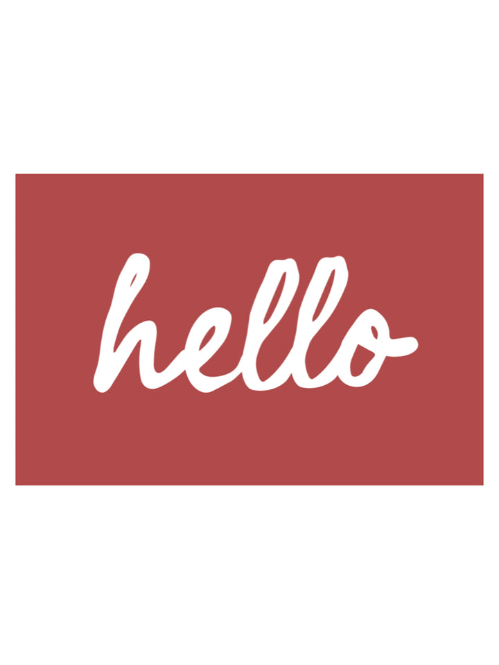 HELLO POSTCARD IN RED
