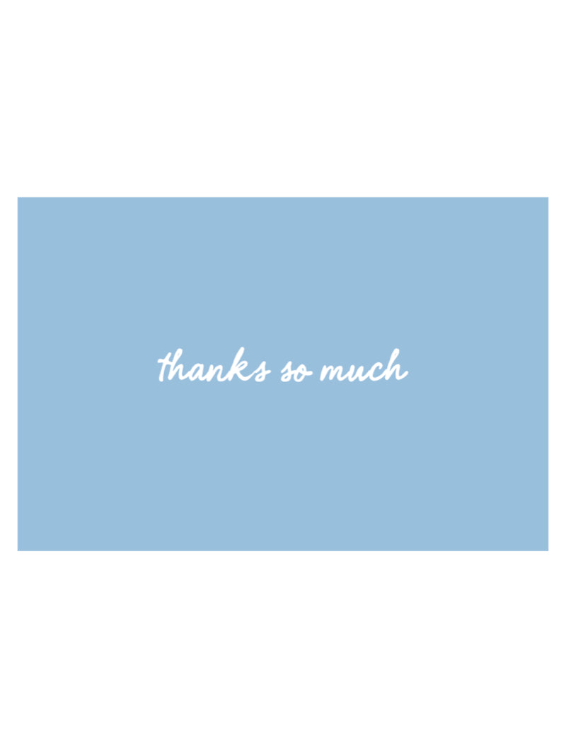 THANK YOU POSTCARD IN CORNFLOWER BLUE