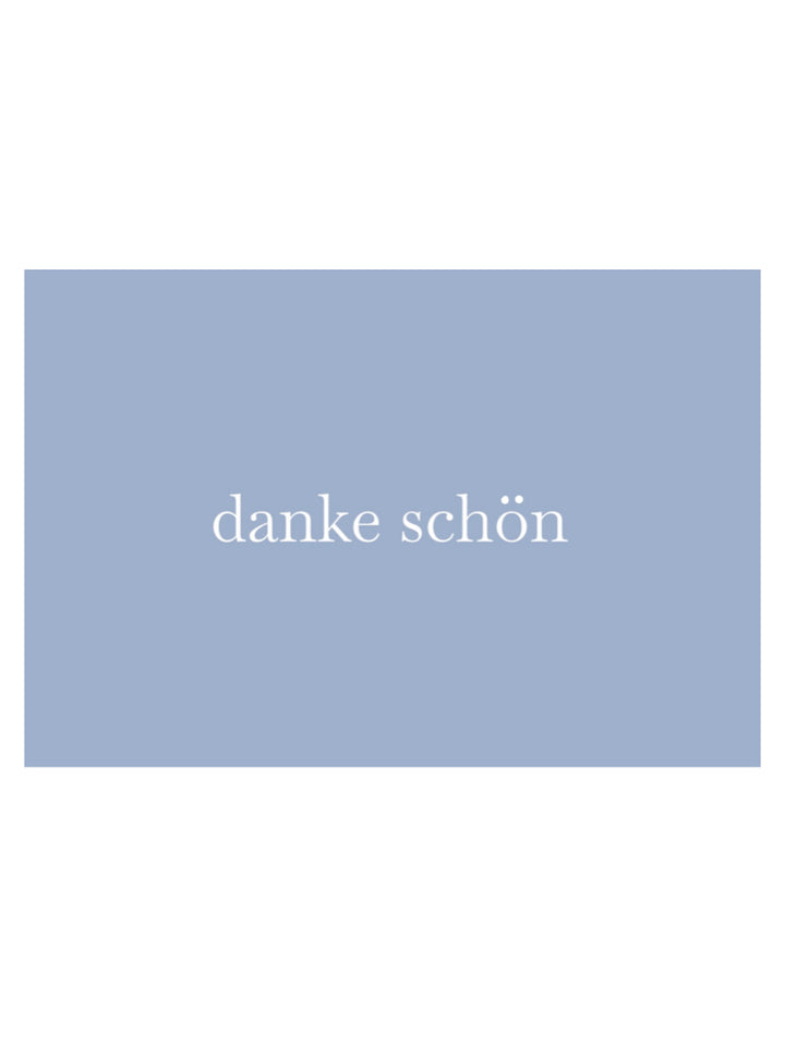 DANKE SCHON POSTCARD IN POWDER BLUE