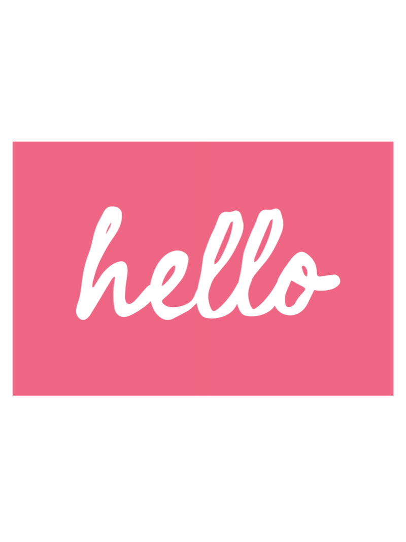 HELLO POSTCARD IN HOT PINK