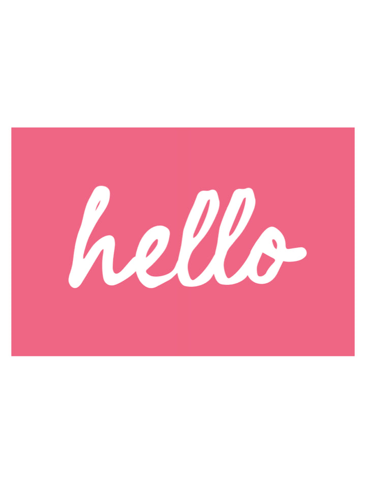 HELLO POSTCARD IN HOT PINK