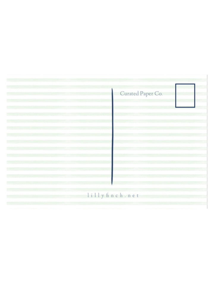 MISS YOU POSTCARD IN SAGE GREEN