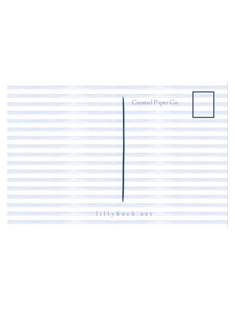 HELLO POSTCARD IN NAVY