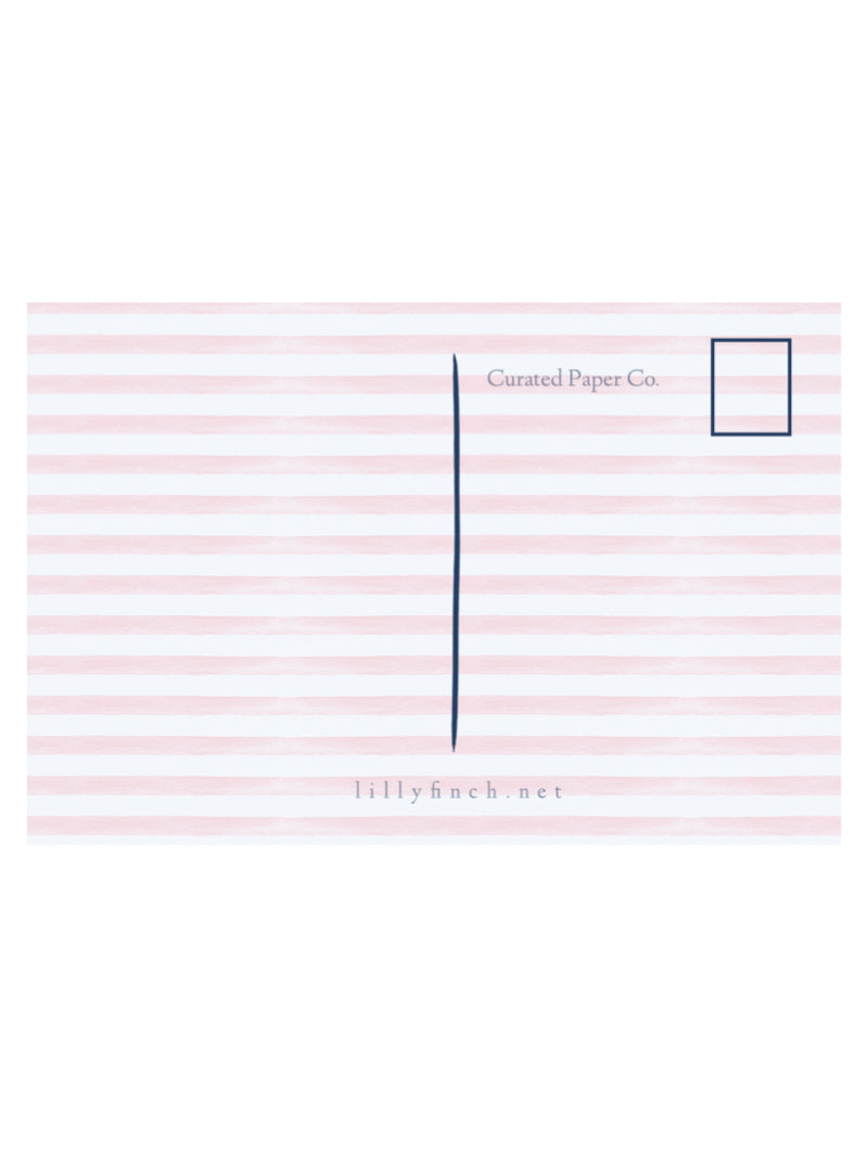 HELLO POSTCARD IN HOT PINK