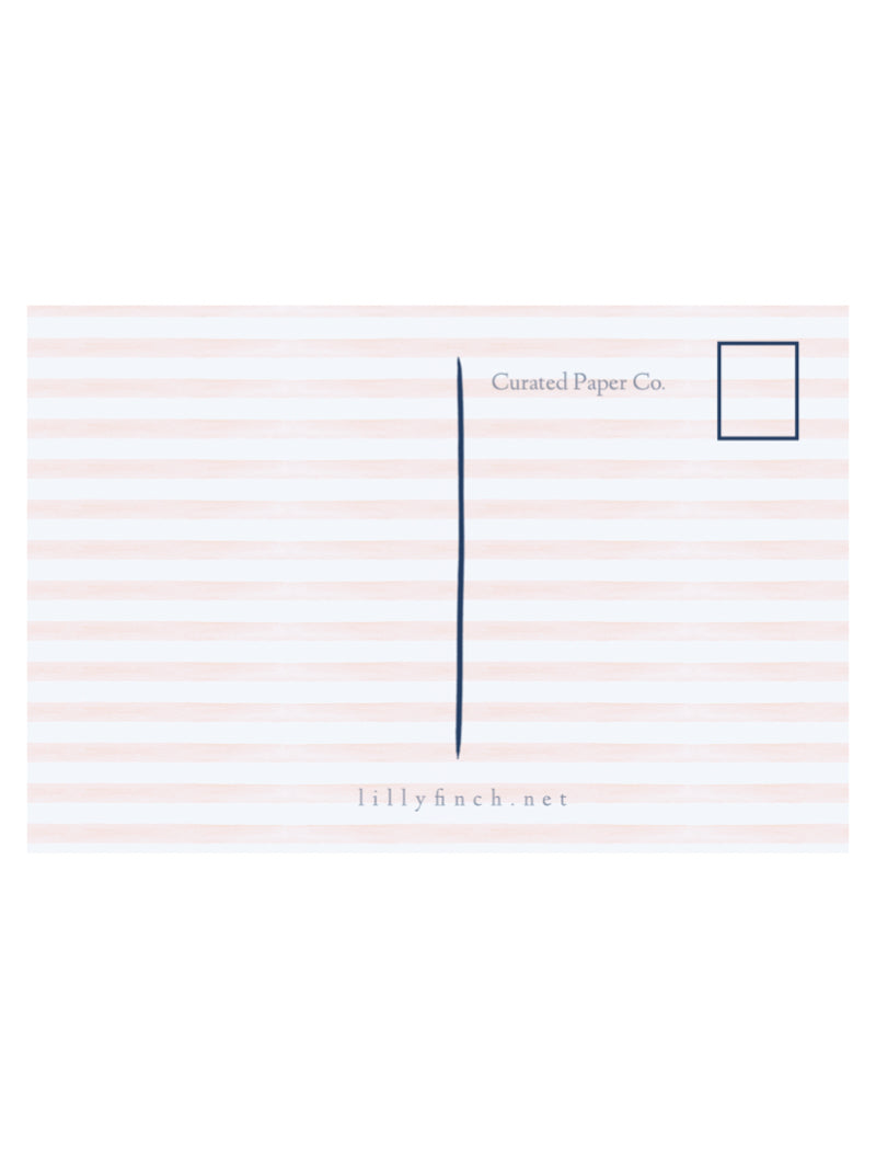 HELLO POSTCARD IN BALLET PINK