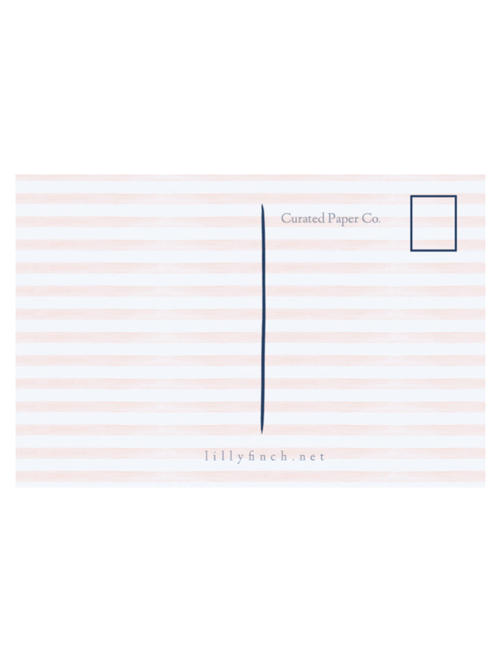 HELLO POSTCARD IN BALLET PINK