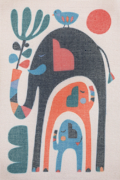 UNWIND ELEPHANT NEEDLEPOINT KIT