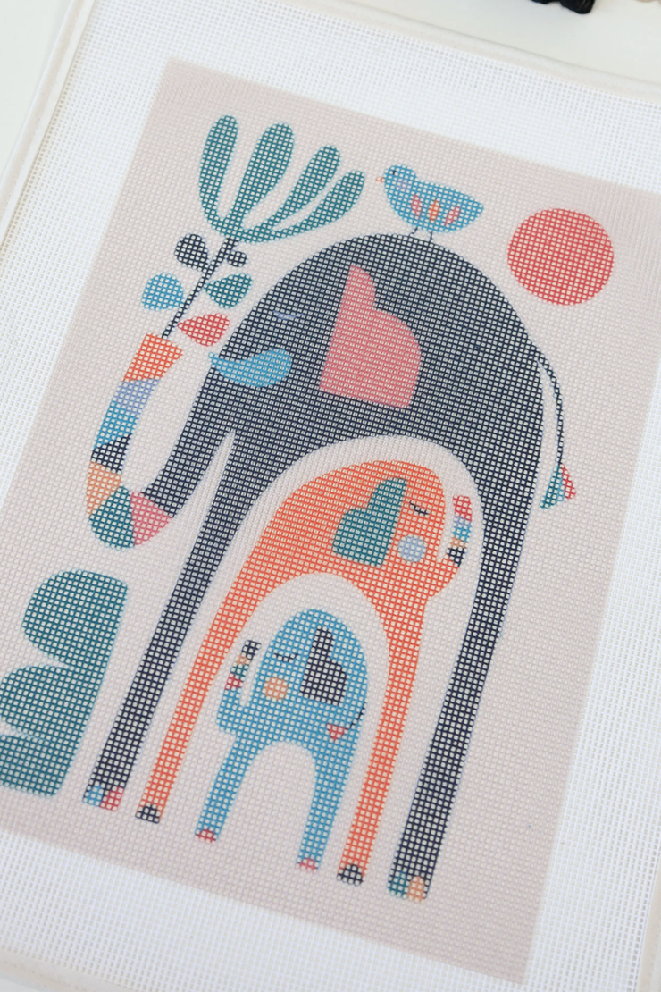 UNWIND ELEPHANT NEEDLEPOINT KIT