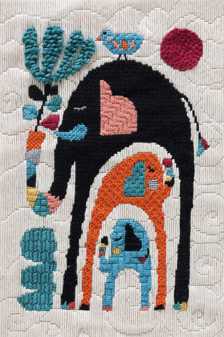 UNWIND ELEPHANT NEEDLEPOINT KIT