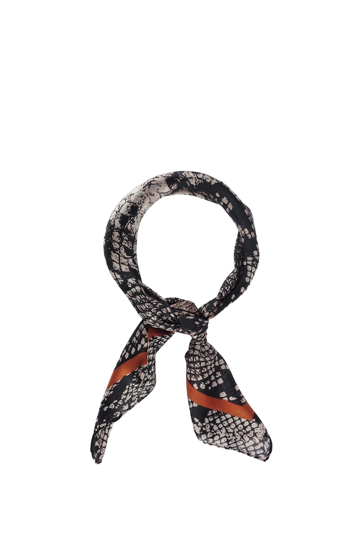 PYTHON PRINT SCARF BLACK WITH RUST