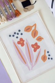 UNWIND PAPER FLOWERS NEEDLEPOINT KIT
