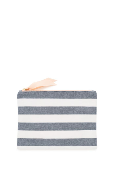 CHAMBRAY STRIPE POUCH
