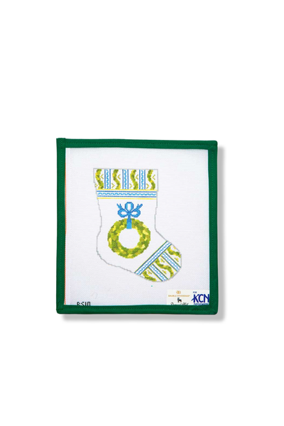 HOLIDAY TRIMMINGS BAUBLE STOCKING CANVAS
